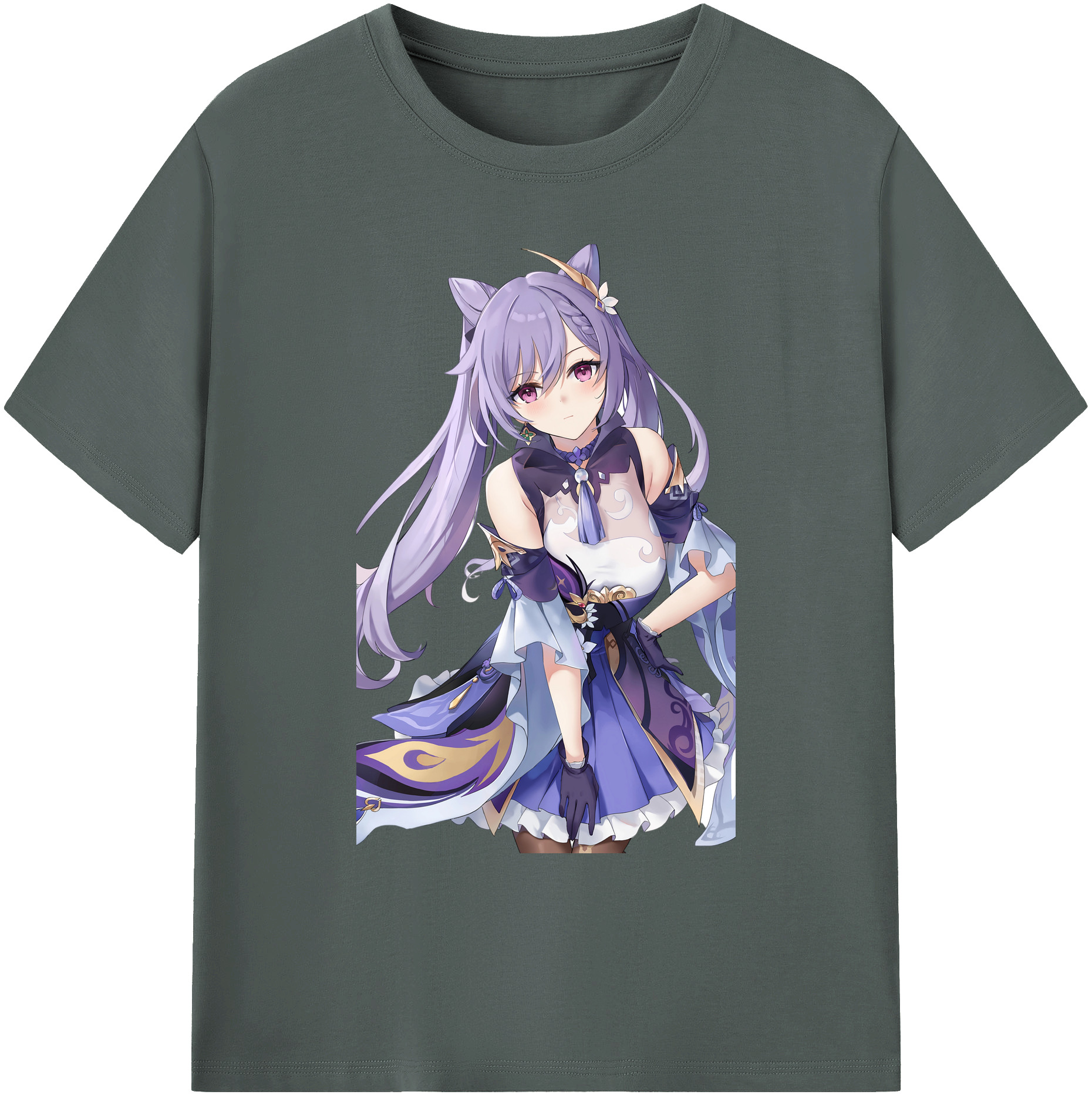げんし神 刻晴 こくせい genshin Kokusei 綿100％ メンズ半袖Tシャツ｜肌触りやわらか＆通気性